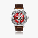 Scottish Fenton Clan Tartan Crest Badge Silver Automatic Watch Size 46mm