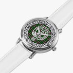 Scottish Gray Ancient Clan Tartan Crest Badge Silver Automatic Watch Size 46mm