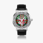 McCulloch Clan Tartan Crest Badge Silver Automatic Watch Size 46mm