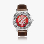Scottish Ross Clan Tartan Crest Badge Silver Automatic Watch Size 46mm