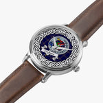 Crichton Scottish Clan Tartan Crest Badge Silver Automatic Watch Size 46mm