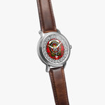 Stewart (High Stewards) Scottish Clan Tartan Crest Badge Silver Automatic Watch Size 46mm