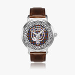 Bethune Clan Tartan Crest Badge Silver Automatic Watch Size 46mm