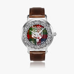 Foster Scottish Clan Tartan Crest Badge Silver Automatic Watch Size 46mm