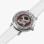 Forrester Scottish Clan Tartan Crest Badge Silver Automatic Watch Size 46mm