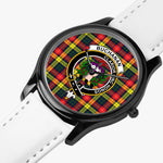 Scottish Buchanan Modern 2 Watch Tartan Crest Leather Strap Classic Plaid Watch