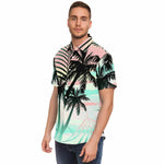 Men Hawaiian Shirt Black palms at sunset Men Short Sleeve Shirt
