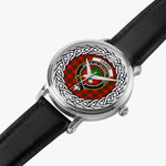 Cairns Scottish Clan Tartan Crest Badge Silver Automatic Watch Size 46mm