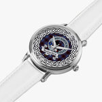 Rutherford Scottish Clan Tartan Crest Badge Silver Automatic Watch Size 46mm