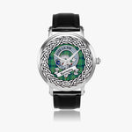 Kennedy Scottish Clan Tartan Crest Badge Silver Automatic Watch Size 46mm