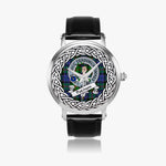 Paterson Scottish Clan Tartan Crest Badge Silver Automatic Watch Size 46mm