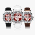 Scottish Macfie Clan Tartan Crest Badge Silver Automatic Watch Size 46mm