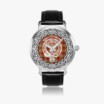 Scottish Chattan Clan Tartan Crest Badge Silver Automatic Watch Size 46mm