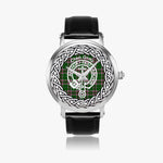 Scottish Gray Ancient Clan Tartan Crest Badge Silver Automatic Watch Size 46mm