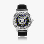 Scottish Muir Clan Tartan Crest Badge Silver Automatic Watch Size 46mm
