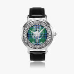 Austin Scottish Clan Tartan Crest Badge Silver Automatic Watch Size 46mm