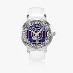 Scottish Dunlop Clan Tartan Crest Badge Silver Automatic Watch Size 46mm