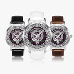 MacDonald Scottish Clan Tartan Crest Badge Silver Automatic Watch Size 46mm