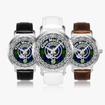 Scottish MacEwen Clan Tartan Crest Badge Silver Automatic Watch Size 46mm