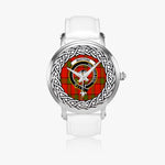 Maxton Scottish Clan Tartan Crest Badge Silver Automatic Watch Size 46mm