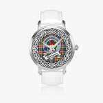Buchanan Scottish Clan Tartan Crest Badge Silver Automatic Watch Size 46mm