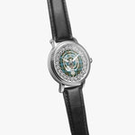 Scottish Cathcart Clan Tartan Crest Badge Silver Automatic Watch Size 46mm