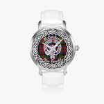 McCutcheon Scottish Clan Tartan Crest Badge Silver Automatic Watch Size 46mm