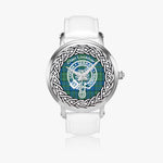 Scottish Lockhart Clan Tartan Crest Badge Silver Automatic Watch Size 46mm