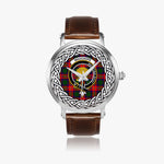 Wauchope Scottish Clan Tartan Crest Badge Silver Automatic Watch Size 46mm