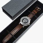 Scottish Macdonnell Of Glengarry Clan Tartan Crest Badge Silver Automatic Watch Size 46mm