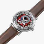 Nesbitt Scottish Clan Tartan Crest Badge Silver Automatic Watch Size 46mm