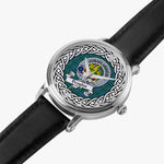 Douglas Scottish Clan Tartan Crest Badge Silver Automatic Watch Size 46mm