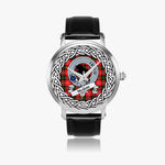 Nesbitt Scottish Clan Tartan Crest Badge Silver Automatic Watch Size 46mm