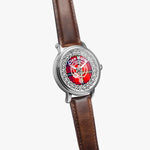 Scottish Haig Clan Tartan Crest Badge Old Silver Automatic Watch Size 46mm