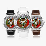 Gartshore Scottish Clan Tartan Crest Badge Silver Automatic Watch Size 46mm