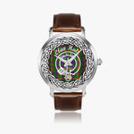 Scottish Hall Clan Tartan Crest Badge Silver Automatic Watch Size 46mm