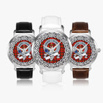 Scottish Bain Clan Tartan Crest Badge Silver Automatic Watch Size 46mm