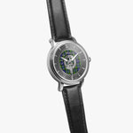 Clan MacNeill of Gigha Crest & Tartan Knot Sterling Silver Unisex Automatic Watch (Silver) Size 46mm