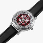 Scottish Riddell Clan Tartan Crest Badge Silver Automatic Watch Size 46mm