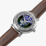 Scottish Mackie Clan Tartan Crest Badge Silver Automatic Watch Size 46mm