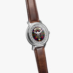 Tennant Scottish Clan Tartan Crest Badge Silver Automatic Watch Size 46mm