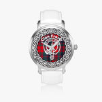 Scottish Fraser Clan Tartan Crest Badge Silver Automatic Watch Size 46mm