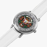 Stewart (of Appin) Scottish Clan Tartan Crest Badge Silver Automatic Watch Size 46mm