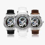 Hall Scottish Clan Tartan Crest Badge Silver Automatic Watch Size 46mm
