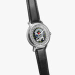Colquhoun Scottish Clan Tartan Crest Badge Silver Automatic Watch Size 46mm