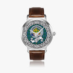 Douglas Scottish Clan Tartan Crest Badge Silver Automatic Watch Size 46mm
