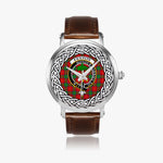Fenton Scottish Clan Tartan Crest Badge Silver Automatic Watch Size 46mm