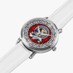 Stewart of Appin Scottish Clan Tartan Crest Badge Silver Automatic Watch Size 46mm