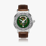 Halkett Scottish Clan Tartan Crest Badge Silver Automatic Watch Size 46mm