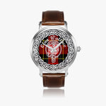 Scottish Wallace Clan Tartan Crest Badge Silver Automatic Watch Size 46mm